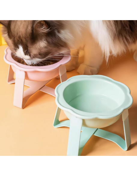 Cat bowl, ceramic cat food bowl, cat rice bowl, food bowl, dog drinking bowl, cervical vertebra protection, high feet, elevated stand to prevent overturning