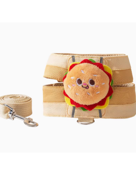 High-end burger fries doll harness cat leash anti-breakaway cat walking leash pet outing daily necessities cat